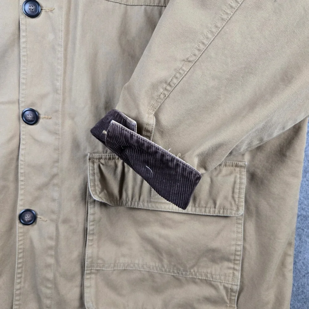 North Bay Barn Jacket Mens Large Tan Wool Lined Canvas Field Coat Workwear Chore